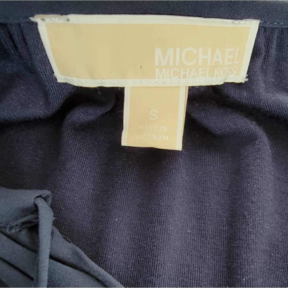 MICHAEL Michael Kors Navy Blouse with Gold Zipper - Picture 7 of 10